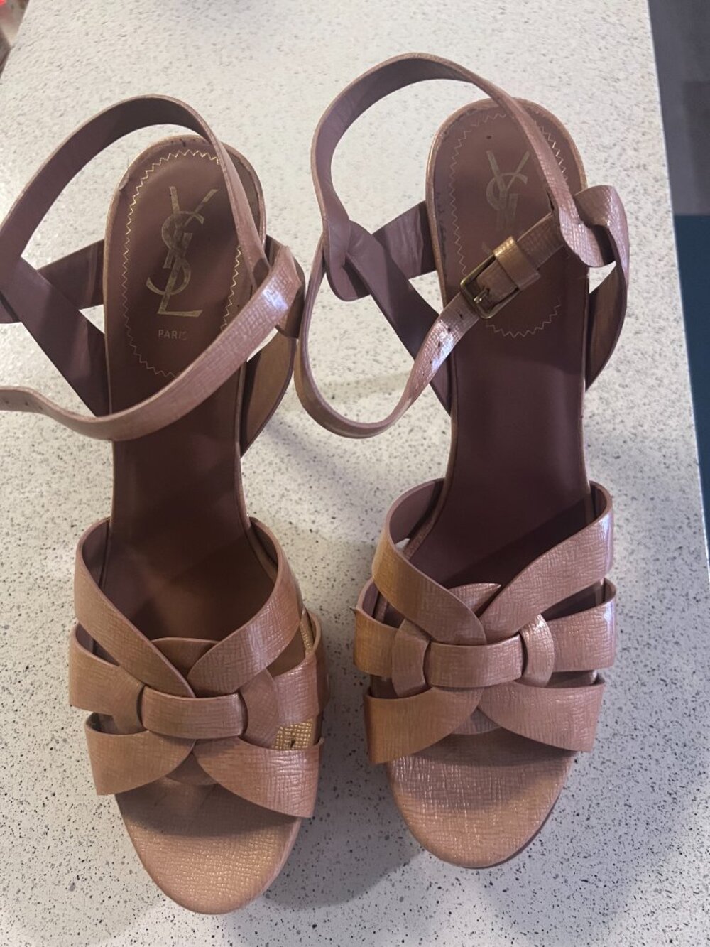 YSL Tribute Strappy Platform Sandals Size 11 / 41